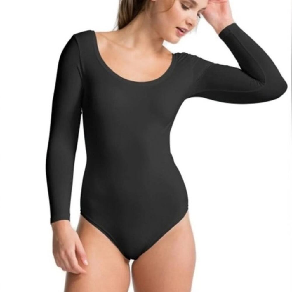 Spanx Long Sleeve Bodysuit In Very Black Style FS6015 Size Small NEW
